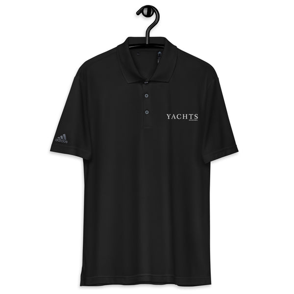 Yachts International Mens Black Performance Polo Shirt